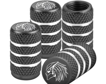 Predator Tire Valve Stem Caps, Universal Fit for Car, Truck, SUV - 4pc Set - Gunmetal