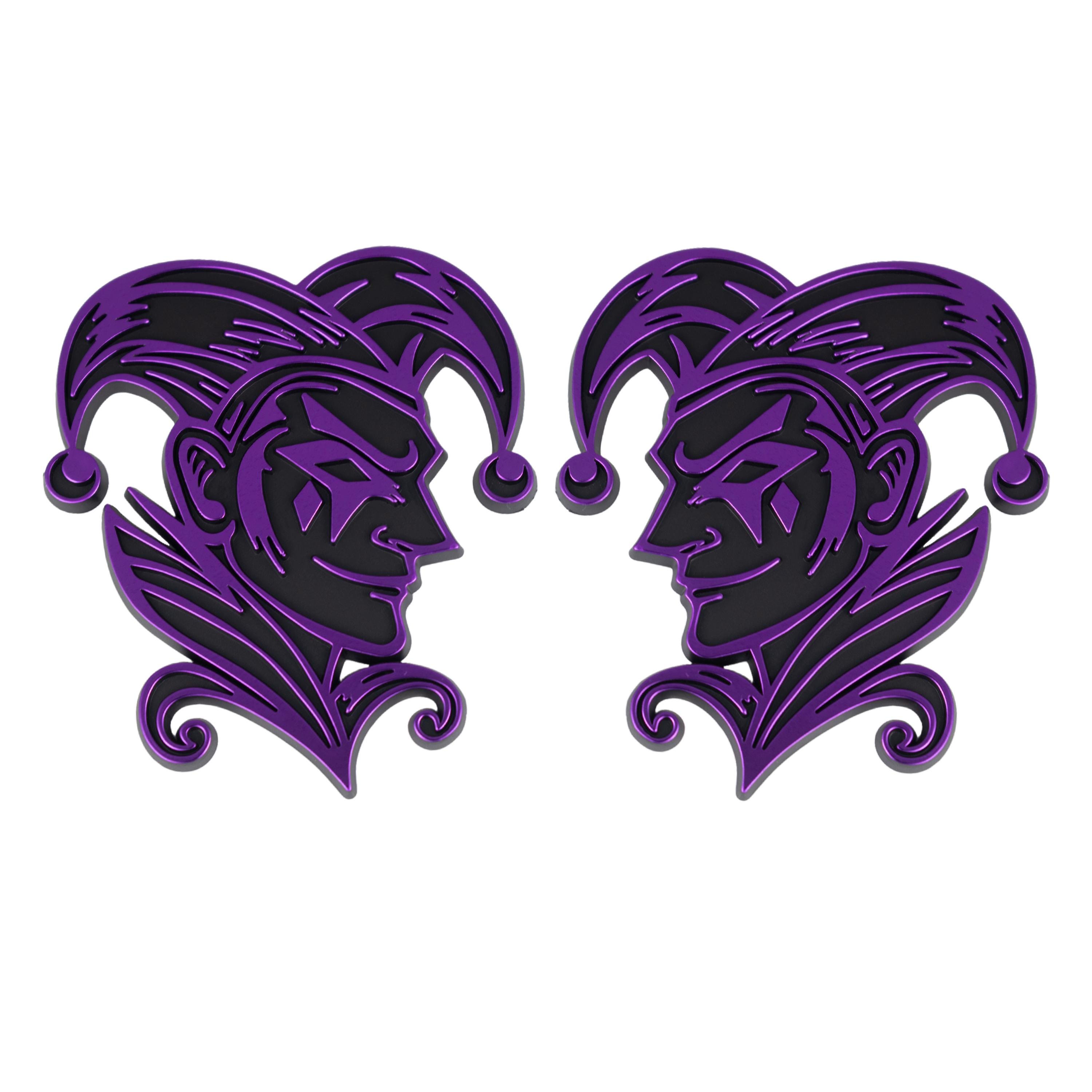 2x Chrome Metal Joker Wicked Clown Car Trunk Emblem Badge Decals – Glossy Finish