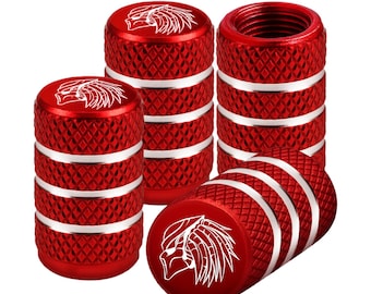 Tapones para válvulas de neumáticos Predator, universales para coches, camiones y SUV - Juego de 4 piezas - Rojo
