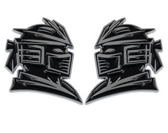 Samurai Emblem, Chrome 3D Badge Decal Accessory for Truck, SUV, Auto Exterior, 2pc