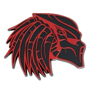 Emblema de Depredador Rojo: Insignia 3D para coche, calcomanía (orientada a la derecha)