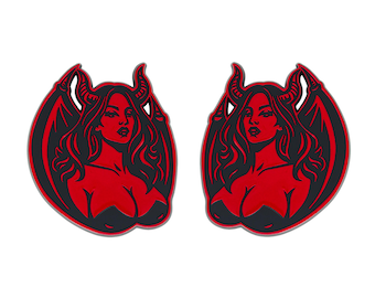 Succubus Demon Girl Emblem, Custom Decal Accessory for Car, Truck, SUV, Auto 2pc