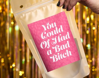 You Could Have Had a Bad Bitch Pouch, Gift for BFF, Boss Babe, Juice Pouch, Pink Animal Print Cup, Bachelorette Accessory, Break Up Gift