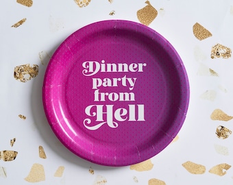 Dinner Party From Hell Paper Plates, Real Housewives of Beverly Hills Decor, RHOBH Party Plate, Bravo Bachelorette, Real Housewives Birthday