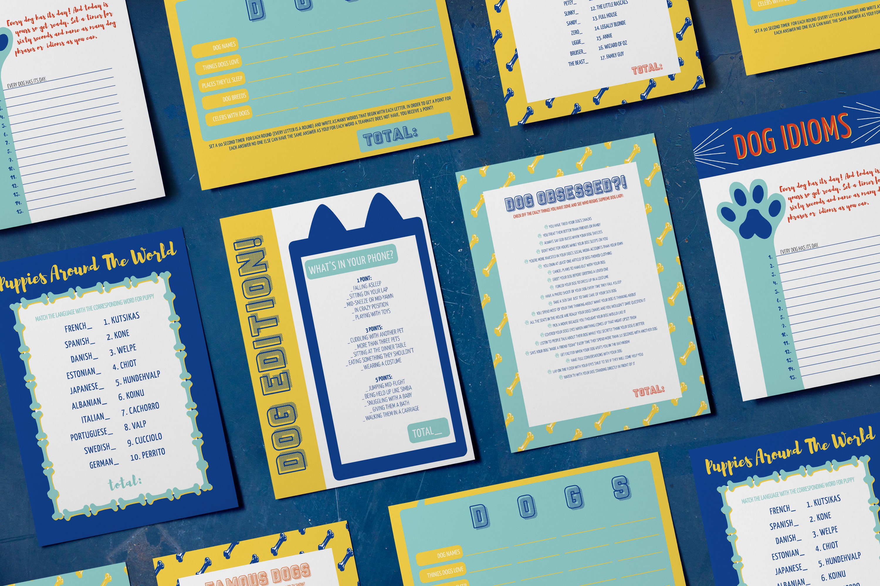 Dog Themed Party Games Puppy Birthday Printable Animal Quiz Etsy