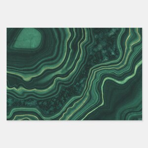 Christmas Wrapping Paper, Malachite Gift Wrap, Green & Gold Geode Paper Sheet, Marble Wrapping Paper, Luxury Holiday Set, Chrismukkah, Xmas image 7