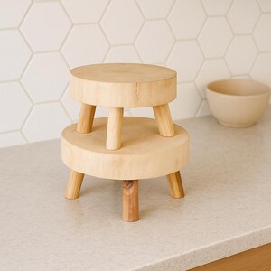 Stool, Round stool, Plant stand, Natural wood decor, Bathroom stool, Bohemian, Scandinavian style furniture, Handmade, Mini plant stand