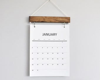 2024 Original Wood Calendar, Monthly Calendar, Wall decor, Simple wood calendar, monthly minimal, Natural wood, wood, modern planner