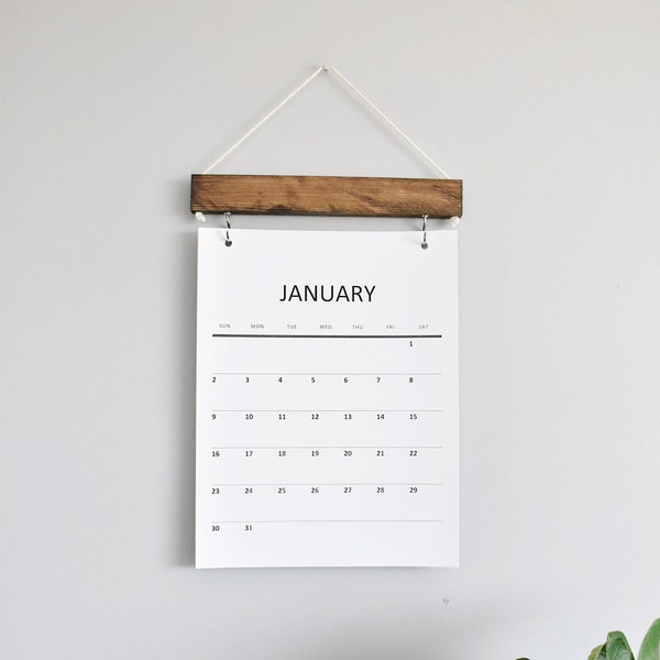 2024 Original Wood Calendar, Monthly Calendar, Wall decor, Simple wood calendar, monthly minimal, Natural wood, modern planner