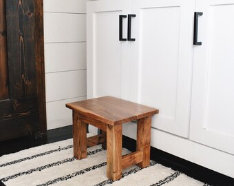 Step stool, Small furniture, Foot stool, Minimalist stool, Kids furniture, Handcrafted wood stool, Acacia furniture, Solid wood, Mini, Gift