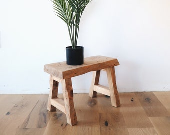 Rustic wood stool, rustic step stool, Children's bench, Plant stand, Handmade rustic stool, Solid wood furniture, Scandinavian furniture