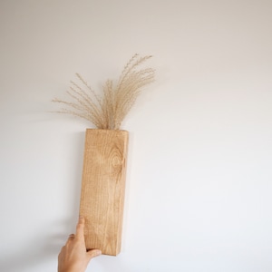 Wood Wall pocket, Wall vase, Wood hanging vase, Wood wall decor, Bathroom decor, Spring, Plant decor, Handmade decor, Bohemian, Light wood