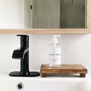 Wood Soap Tray, Farmhouse Bathroom Decor, Pedestal Mini Tray