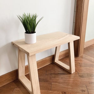 White Oak bench, Wood bench, Natural wood bench, Entryway decor, Boho style, Solid wood bench, Furniture, Wood Furniture, Coffee table