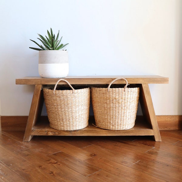 Entryway bench, Wood bench, Natural wood bench, Mudroom bench, Storage bench, Solid wood bench, Furniture, Wood Furniture, Coffee table