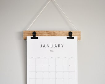 2024 Wood Calendar with boxes, Monthly Calendar, Wall decor, Simple wood calendar, monthly minimal, Natural wood, modern planner