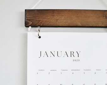 2024 Wood Calendar with boxes, Monthly Calendar, Wall decor, Simple wood calendar, monthly minimal, Natural wood, modern planner