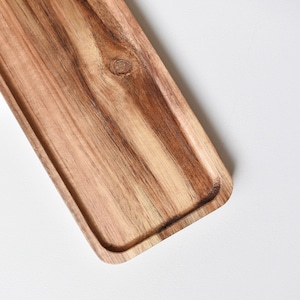 Rectangle Wood Tray with Lip, Boho Table Decor (4x11")