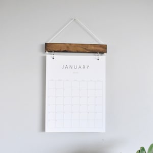 2024 Wood Calendar with boxes, Monthly Calendar, Wall decor, Simple wood calendar, monthly minimal, Natural wood, modern planner