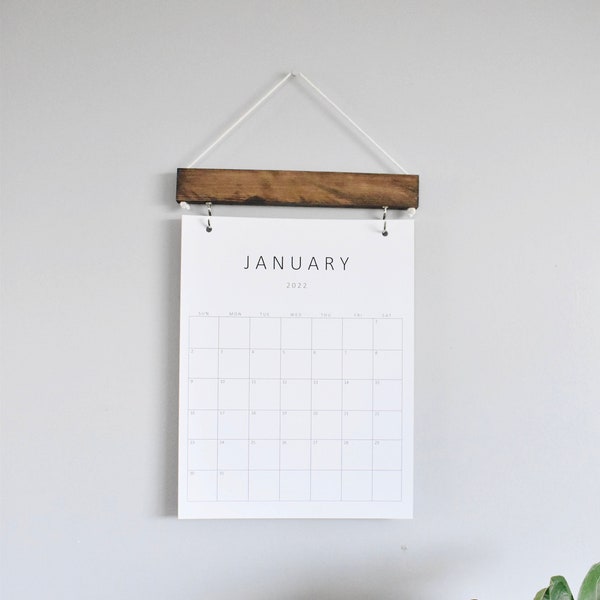 2024 Wood Calendar with boxes, Monthly Calendar, Wall decor, Simple wood calendar, monthly minimal, Natural wood, modern planner