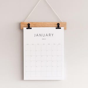 2025 Wood Calendar with boxes, Monthly Calendar, Wall decor, Simple wood calendar, monthly minimal, Natural wood, modern planner