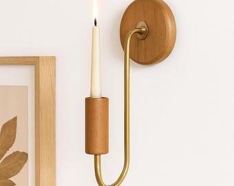 Gold taper candle holder, Candle stick holder, Candle stick decor, Gold metal taper candle, Vintage metal candle stick holder, Wall sconce