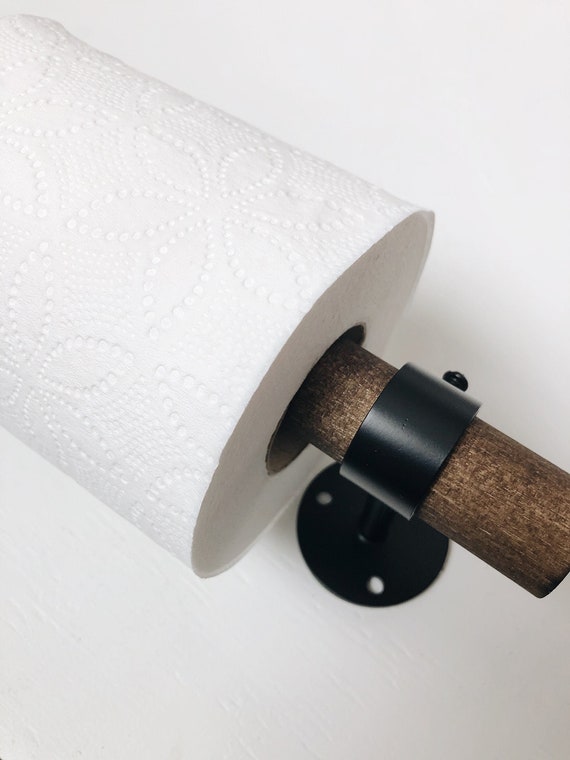 Wood toilet paper hanger Toilet paper rod Bathroom decor Etsy