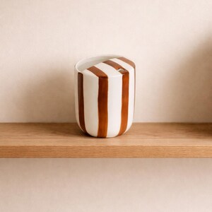 Striped ceramic mug, coffee mug, 10oz travel mug, Iced coffee cup, coffee bar, Drinks cup, gift idea