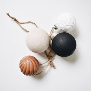 8 pack ornaments, Bohemian style ornaments, Textured bulb ornaments, Handmade, Simple, Cute, Gift idea, Bohemian Christmas decor, Holiday