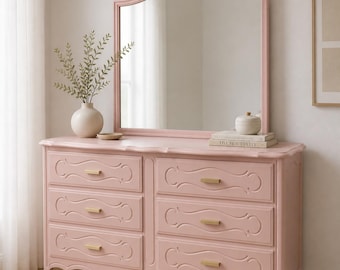 Custom Refurbished Dresser set – Local Pickup (Minneapolis area) Nursery furniture, Solid wood dresser, Pink dresser, Minimalist furniture