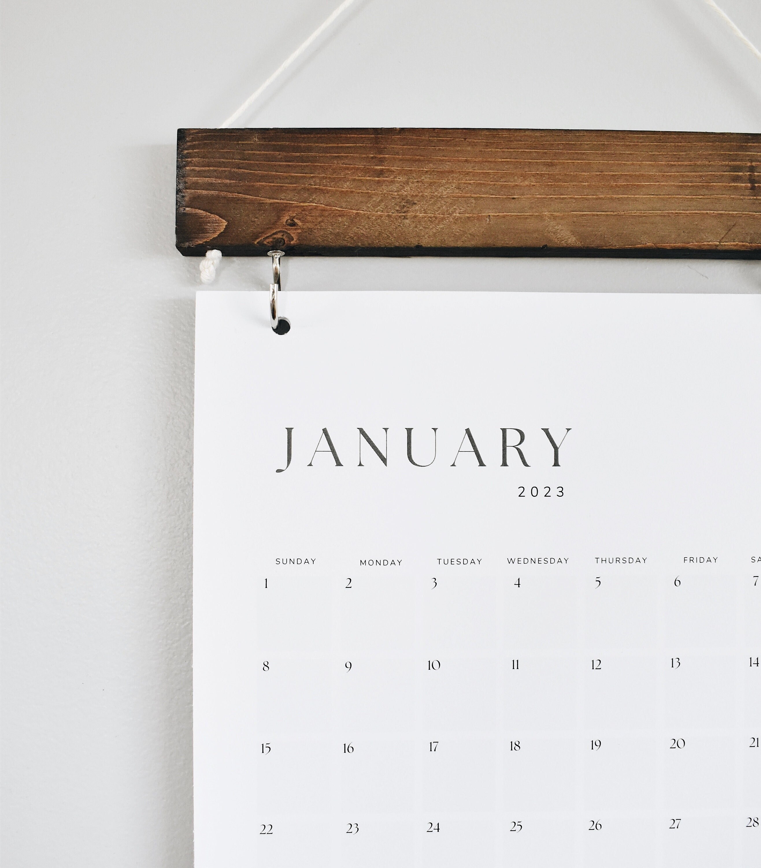2023 Wood Calendar With Boxes Monthly Calendar Wall Decor Etsy