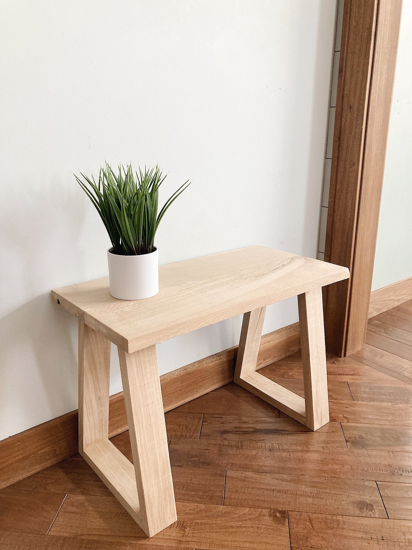 White Oak Bench Wood Bench Natural Wood Bench Entryway Etsy