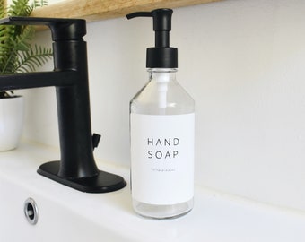 Soap dispenser, Hand soap, Modern bathroom set, Scandinavian decor, Kitchen set, Soap dish, Glass dispenser, Gift idea, Minimalist