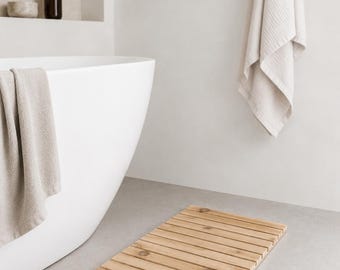 Cedar bath mat, Wood mat, Handmade bath mat, Cedar, Bathroom decor, Sauna mat, Modern wood decor, Water resistant bath mat, Shower mat