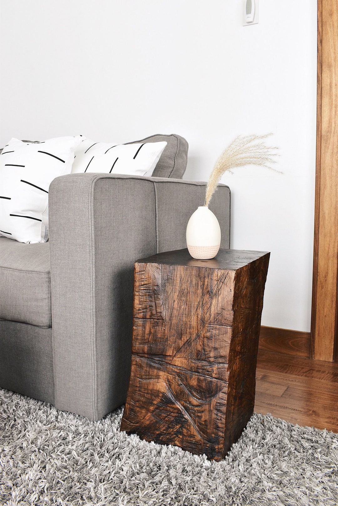 Log End Table, Solid Wood Table, Stump Table, Solid Wood Furniture