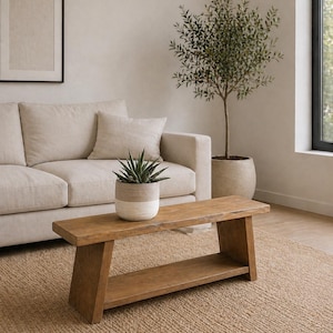 Entryway bench, Wood bench, Natural wood bench, Mudroom bench, Storage bench, Solid wood bench, Furniture, Wood Furniture, Coffee table