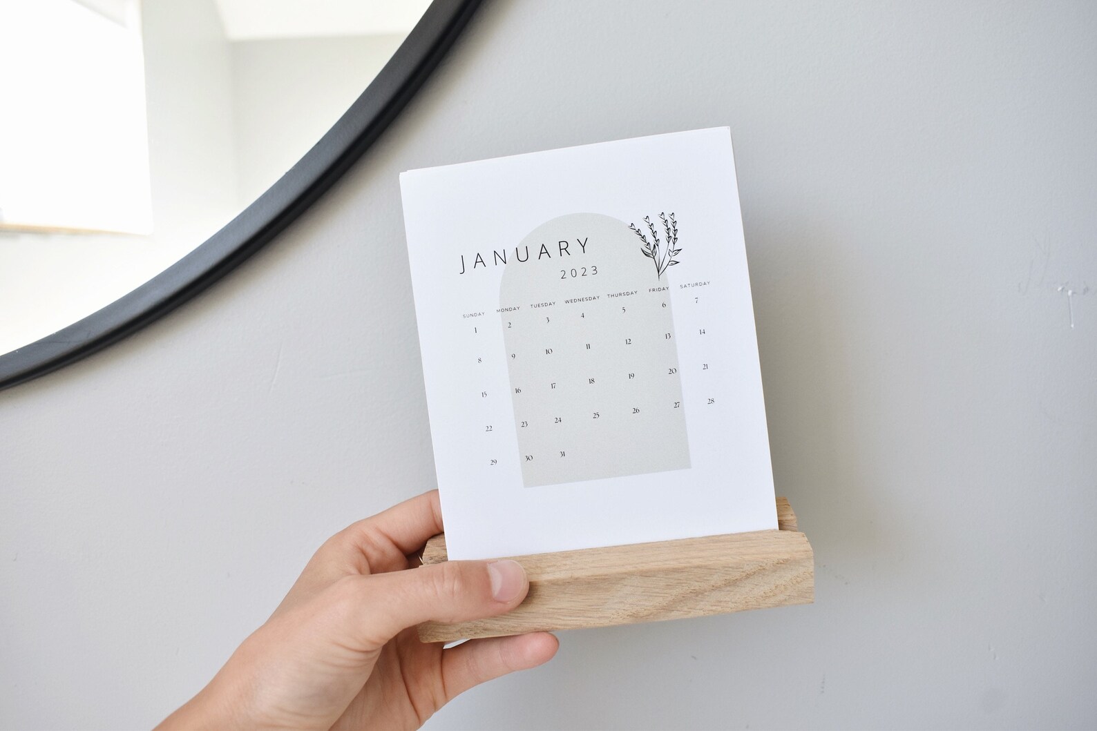 2023 Mini Desk Calendar Wood Calendar Wooden Stand Etsy