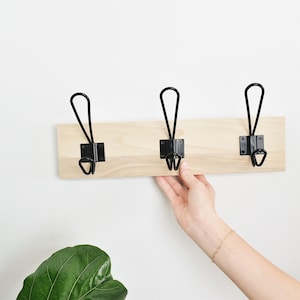 Wall hook, Modern hooks, Metal wall hooks, 3 hooks, Farmhouse, Bathroom hooks, Towel hooks, Entryway hooks, Coat hanger, Wall decor, Natural