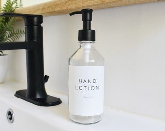 Soap dispenser, Hand lotion, Modern bathroom set, Scandinavian decor, Kitchen set, Soap dish, Glass dispenser, Gift idea, Minimalist