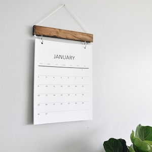 2024 Original Wood Calendar, Monthly Calendar, Wall decor, Simple wood calendar, monthly minimal, Natural wood, wood, modern planner image 3