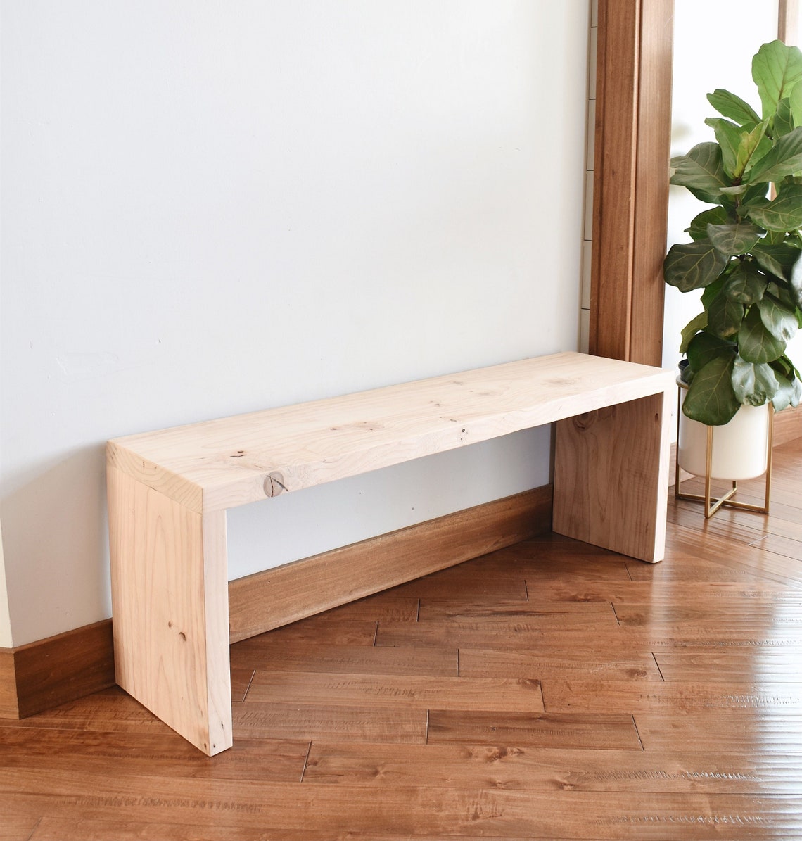 Natural Wood Bench Solid Bench Modern Style Bench Entryway - Etsy