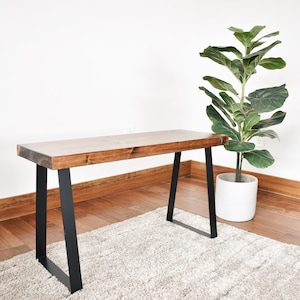 Wood bench with metal legs, Solid bench, Modern furniture, Entryway furniture, Dining room bench, Entryway bench, Scandinavian, Coffee table