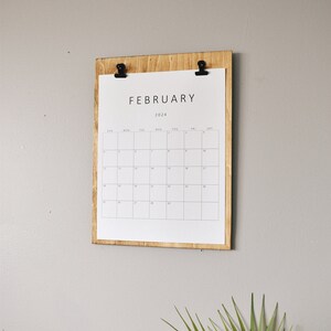 2024 Wood Calendar, Monthly Calendar, Wall Decor, Simple Wood Calendar
