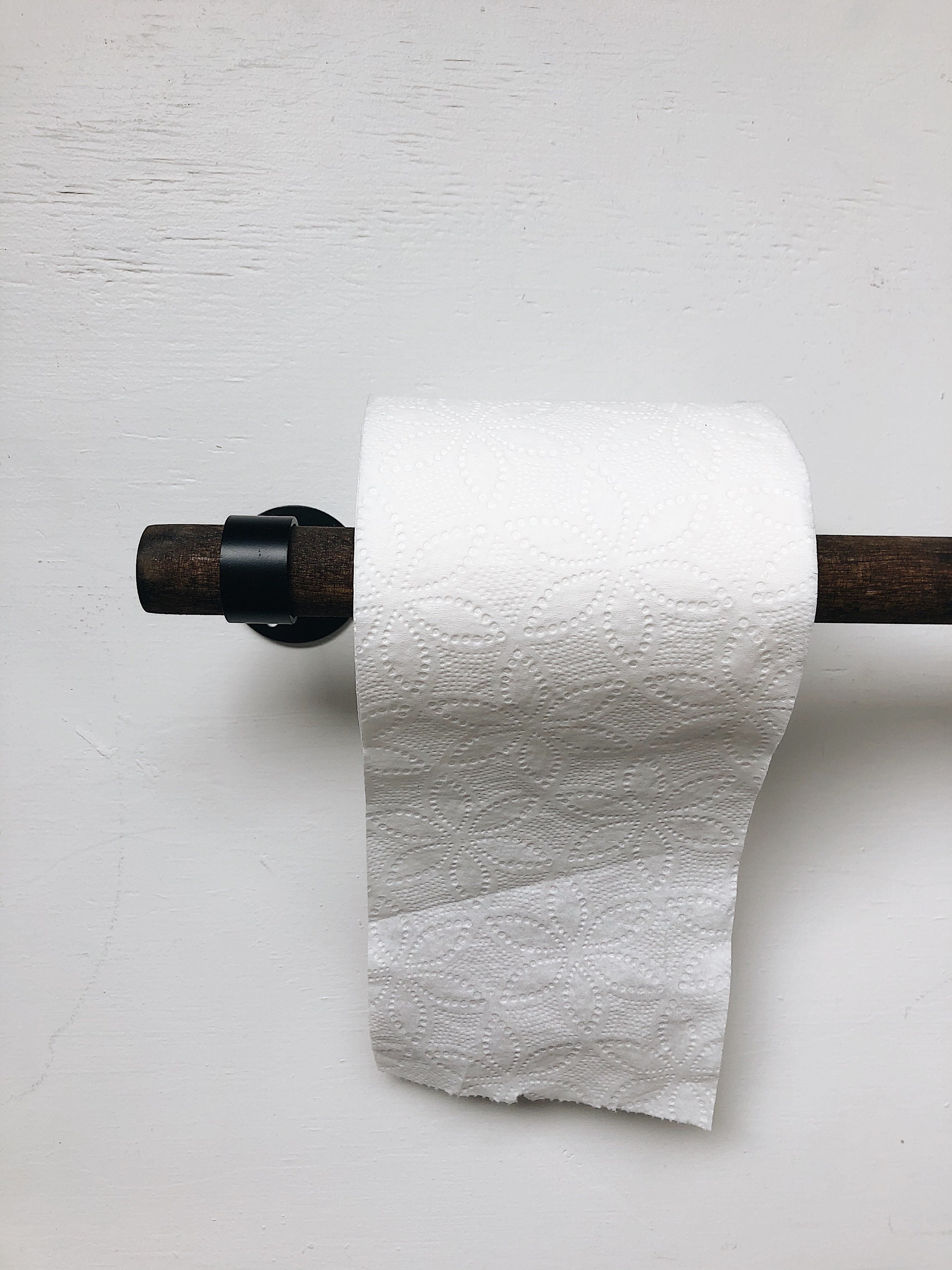 Wood toilet paper hanger Toilet paper rod Bathroom decor Etsy