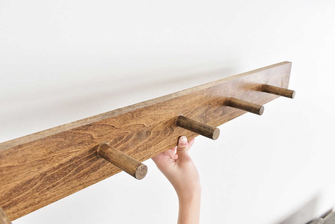 Peg Hooks, Wood Dowel Hooks, Natural Wood Hooks, Towel Hooks, Coat