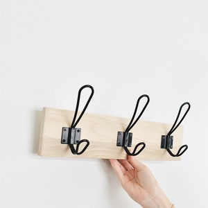 Wall hook, Modern hooks, Metal wall hooks, 3 hooks, Farmhouse, Bathroom hooks, Towel hooks, Entryway hooks, Coat hanger, Wall decor, Natural