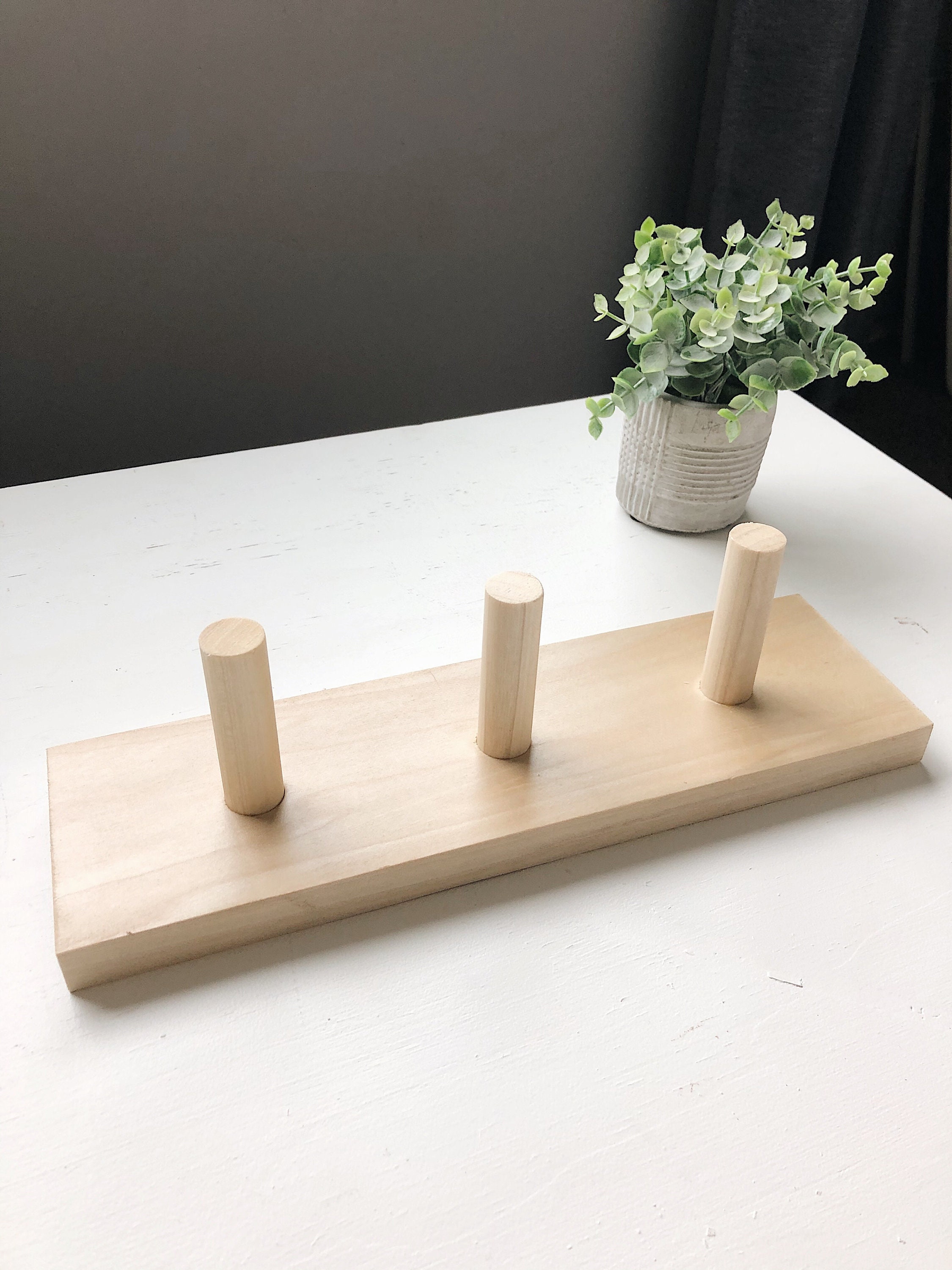 Peg hooks Wood dowel hooks natural wood hooks towel hooks Etsy