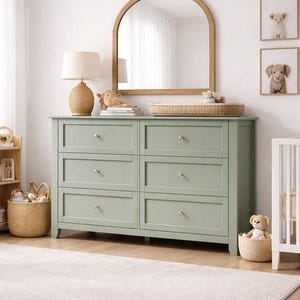 green emerald velvet dress Green Large 6 Drawers Chest of Drawer Dressers Table Sliding Green Gray Drawer 5 Drawers & Above Bedroom Extra Deep Drawers 6 Corner White Particle main image 1
