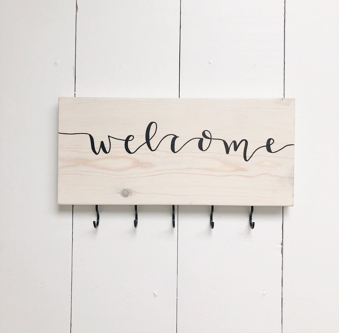 Sign Key Hanging Black Key Hooks Entryway Decor Etsy