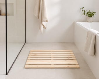 Cedar bath mat, Wood mat, Handmade bath mat, Cedar, Bathroom decor, Sauna mat, Modern wood decor, Water resistant bath mat, Shower mat